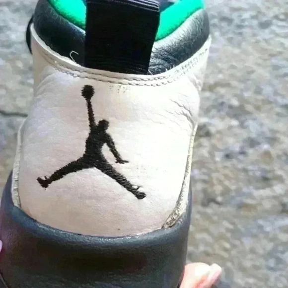 Nike Air Jordan 10 White Ans Green Retro Seattle Shoe 5.5Y 7W - Picture 4 of 16